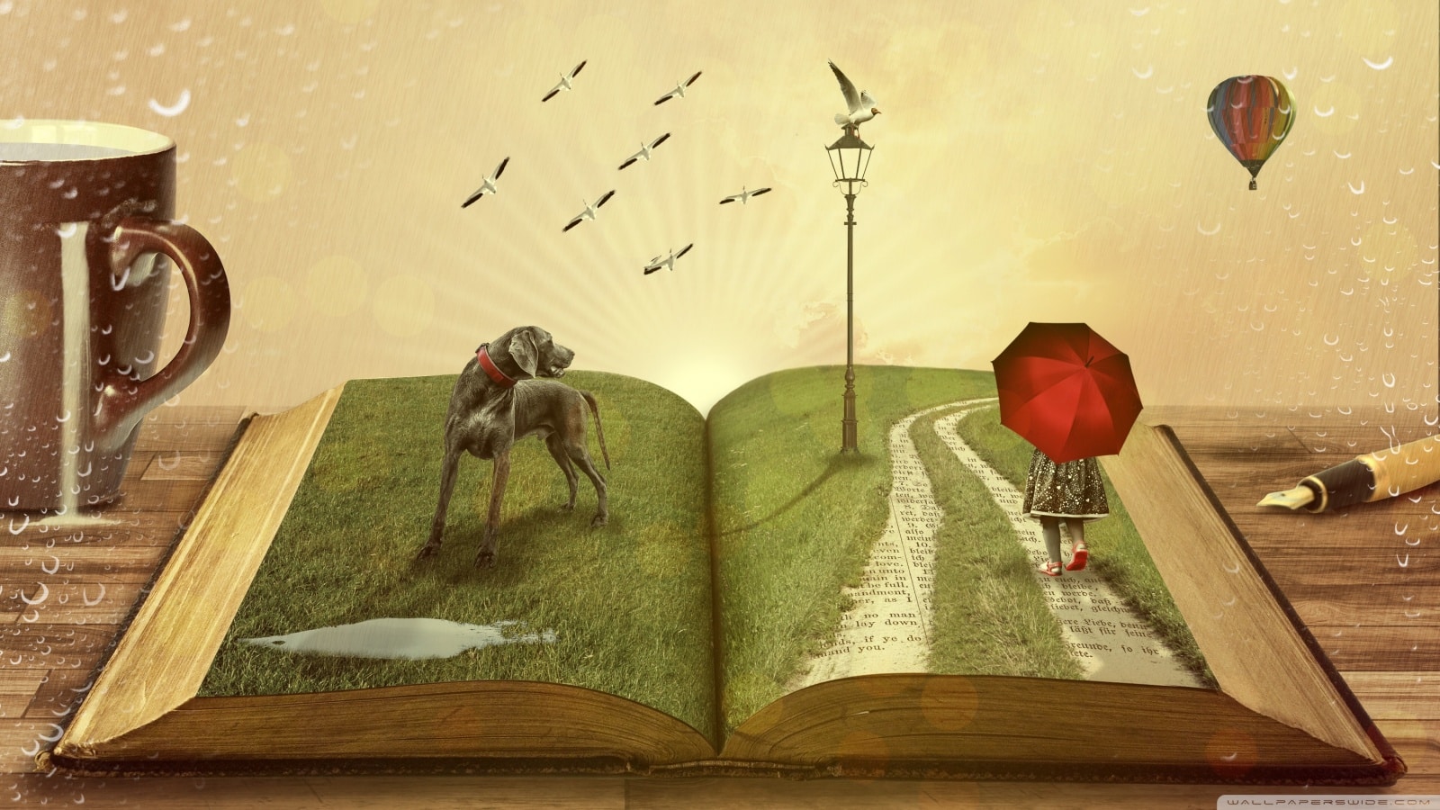 story-wallpaper-1600x900 Dog on book